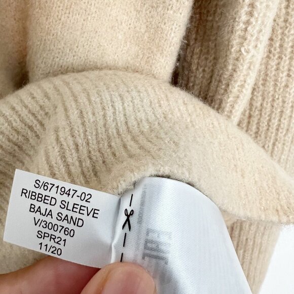 Banana Republic Wool Blend Mock Ribbed Sweater Top Quiet Luxury Winter Tan Small - Picture 9 of 10